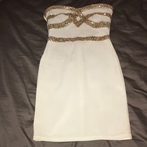 White & gold formal dress